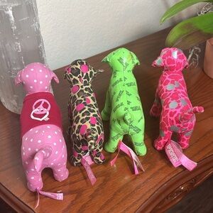 Lot of 4 Victoria's Secret PINK Mini Plush Dog Collection.